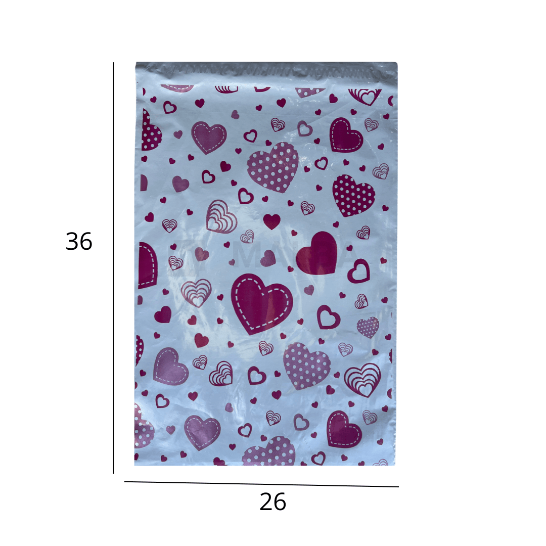 Envelope de Segurança Decorado 26x36  Branca com Corações