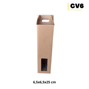 CAIXA DE PAPELÃO PARA GARAFA 6,5x6,5x25